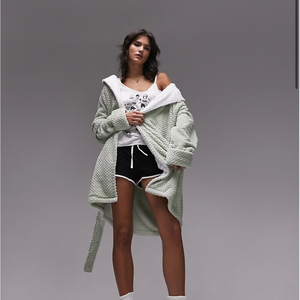 Topshop textured cozy hooded robe